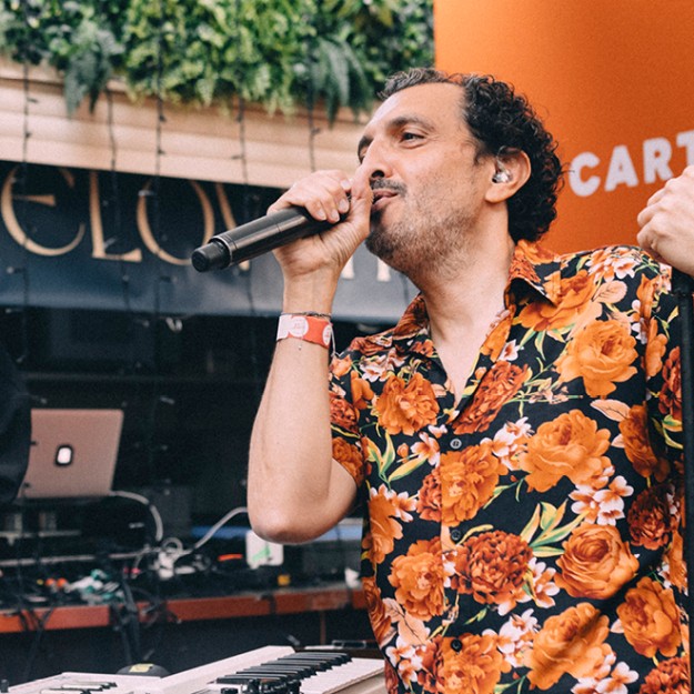 Cannes Festival - Sacem Sunset Live – Live show by The Kid Francescoli at the Sacem Garden event.